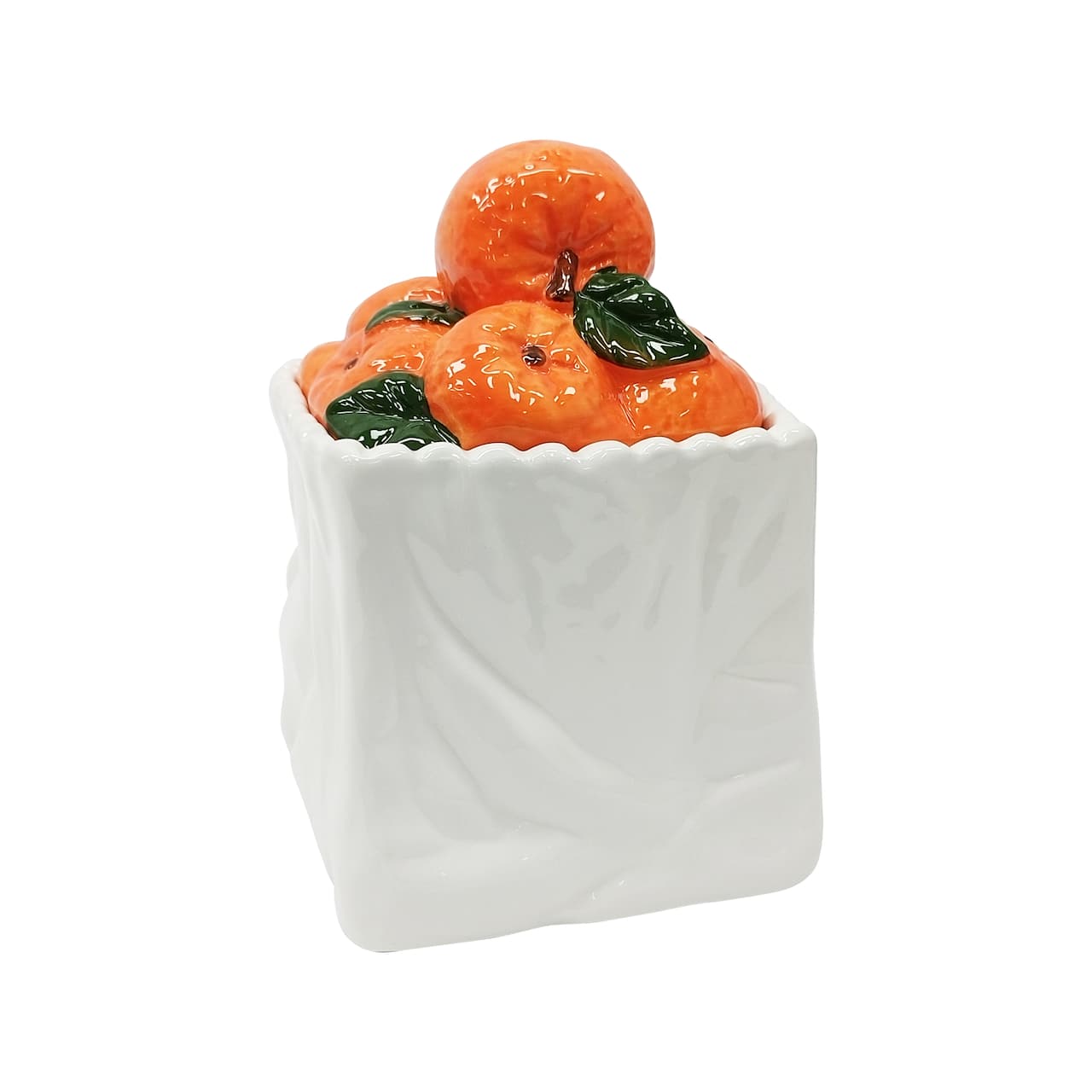 Pot du sucre en céramique avec couvercle avec orange de 17,7 cm d’Ashland